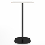2 Inch Flat Base Bar/ Counter Table - Black Powder Coated Aluminum / White Laminate Plywood