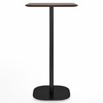 2 Inch Flat Base Bar/ Counter Table - Black Powder Coated Aluminum / Walnut Plywood
