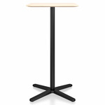 2 Inch X Base Bar/ Counter Table - Black Powder Coated Aluminum / Accoya Wood