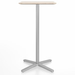 2 Inch X Base Bar/ Counter Table - Silver Powder Coated Aluminum / Ash Plywood
