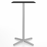 2 Inch X Base Bar/ Counter Table - Silver Powder Coated Aluminum / Black HPL