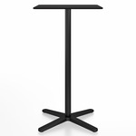 2 Inch X Base Bar/ Counter Table - Black Powder Coated Aluminum / Black HPL