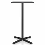2 Inch X Base Bar/ Counter Table - Black Powder Coated Aluminum / Grey HPL