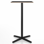 2 Inch X Base Bar/ Counter Table - Black Powder Coated Aluminum / Black Laminate Plywood