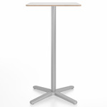 2 Inch X Base Bar/ Counter Table - Silver Powder Coated Aluminum / White Laminate Plywood