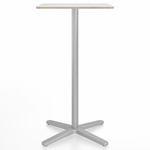 2 Inch X Base Bar/ Counter Table - Silver Powder Coated Aluminum / White Laminate Plywood