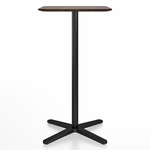 2 Inch X Base Bar/ Counter Table - Black Powder Coated Aluminum / Walnut Plywood