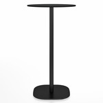 2 Inch Flat Base Bar Round Table - Black Powder Coated Aluminum / Black HPL