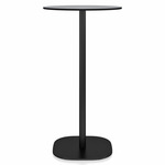 2 Inch Flat Base Bar Round Table - Black Powder Coated Aluminum / Grey HPL