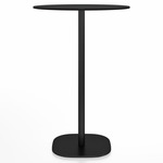 2 Inch Flat Base Bar Round Table - Black Powder Coated Aluminum / Black HPL