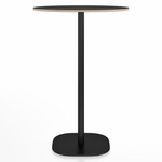 2 Inch Flat Base Bar Round Table - Black Powder Coated Aluminum / Black Laminate Plywood