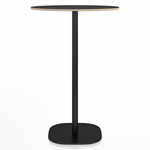 2 Inch Flat Base Bar Round Table - Black Powder Coated Aluminum / Black Laminate Plywood