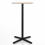 2 Inch X Base Bar Square Table - Black Powder Coated Aluminum / Ash Plywood