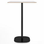 2 Inch Flat Base Bar Square Table - Black Powder Coated Aluminum / White Laminate Plywood