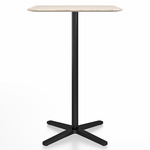 2 Inch X Base Bar Square Table - Black Powder Coated Aluminum / Ash Plywood