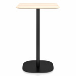 2 Inch Flat Base Bar/ Counter Table - Black Powder Coated Aluminum / Accoya Wood