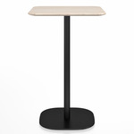 2 Inch Flat Base Bar/ Counter Table - Black Powder Coated Aluminum / Ash Plywood