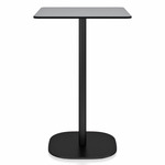 2 Inch Flat Base Bar/ Counter Table - Black Powder Coated Aluminum / Grey HPL