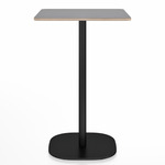 2 Inch Flat Base Bar/ Counter Table - Black Powder Coated Aluminum / Grey Laminate Plywood