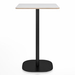 2 Inch Flat Base Bar/ Counter Table - Black Powder Coated Aluminum / White Laminate Plywood