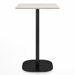 2 Inch Flat Base Bar/ Counter Table - Black Powder Coated Aluminum / White Laminate Plywood