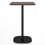 2 Inch Flat Base Bar/ Counter Table - Black Powder Coated Aluminum / Walnut Plywood