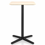 2 Inch X Base Bar/ Counter Table - Black Powder Coated Aluminum / Accoya Wood