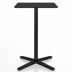 2 Inch X Base Bar/ Counter Table - Black Powder Coated Aluminum / Black HPL