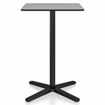 2 Inch X Base Bar/ Counter Table - Black Powder Coated Aluminum / Grey HPL