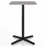 2 Inch X Base Bar/ Counter Table - Black Powder Coated Aluminum / Grey Laminate Plywood