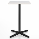 2 Inch X Base Bar/ Counter Table - Black Powder Coated Aluminum / White Laminate Plywood