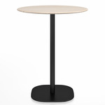 2 Inch Flat Base Counter Round Table - Black Powder Coated Aluminum / Ash Plywood