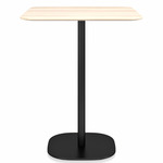 2 Inch Flat Base Counter Square Table - Black Powder Coated Aluminum / Accoya Wood