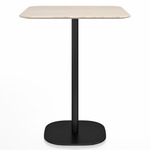 2 Inch Flat Base Counter Square Table - Black Powder Coated Aluminum / Ash Plywood
