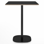 2 Inch Flat Base Counter Square Table - Black Powder Coated Aluminum / Black Laminate Plywood