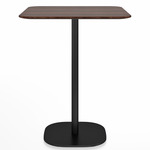 2 Inch Flat Base Counter Square Table - Black Powder Coated Aluminum / Walnut Plywood