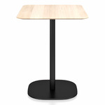 2 Inch Flat Base Cafe Table - Black Powder Coated Aluminum / Accoya Wood