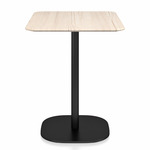 2 Inch Flat Base Cafe Table - Black Powder Coated Aluminum / Ash Plywood