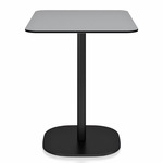 2 Inch Flat Base Cafe Table - Black Powder Coated Aluminum / Grey HPL