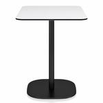 2 Inch Flat Base Cafe Table - Black Powder Coated Aluminum / White HPL