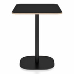 2 Inch Flat Base Cafe Table - Black Powder Coated Aluminum / Black Laminate Plywood