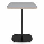 2 Inch Flat Base Cafe Table - Black Powder Coated Aluminum / Grey Laminate Plywood