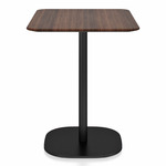 2 Inch Flat Base Cafe Table - Black Powder Coated Aluminum / Walnut Plywood