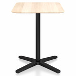 2 Inch X Base Cafe Table - Black Powder Coated Aluminum / Accoya Wood