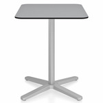 2 Inch X Base Cafe Table - Silver Powder Coated Aluminum / Grey HPL