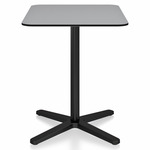 2 Inch X Base Cafe Table - Black Powder Coated Aluminum / Grey HPL