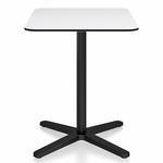 2 Inch X Base Cafe Table - Black Powder Coated Aluminum / White HPL
