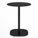 2 Inch Flat Base Round Cafe Table - Black Powder Coated Aluminum / Black HPL