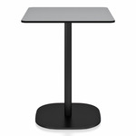 2 Inch Flat Base Square Cafe Table - Black Powder Coated Aluminum / Grey HPL