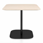 2 Inch Flat Base Square Cafe Table - Black Powder Coated Aluminum / Ash Plywood